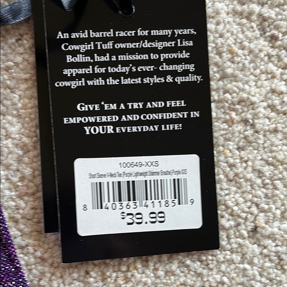 Purple Glitter V-Neck T-Shirt - Picture 3 of 3